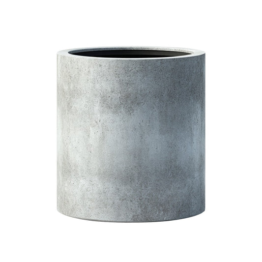 Modern Concrete Cylinder Planter - Industrial Grey